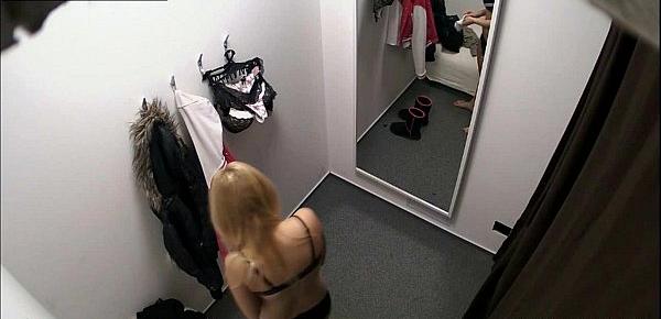  Young Blonde Girl Cought on Security Camera